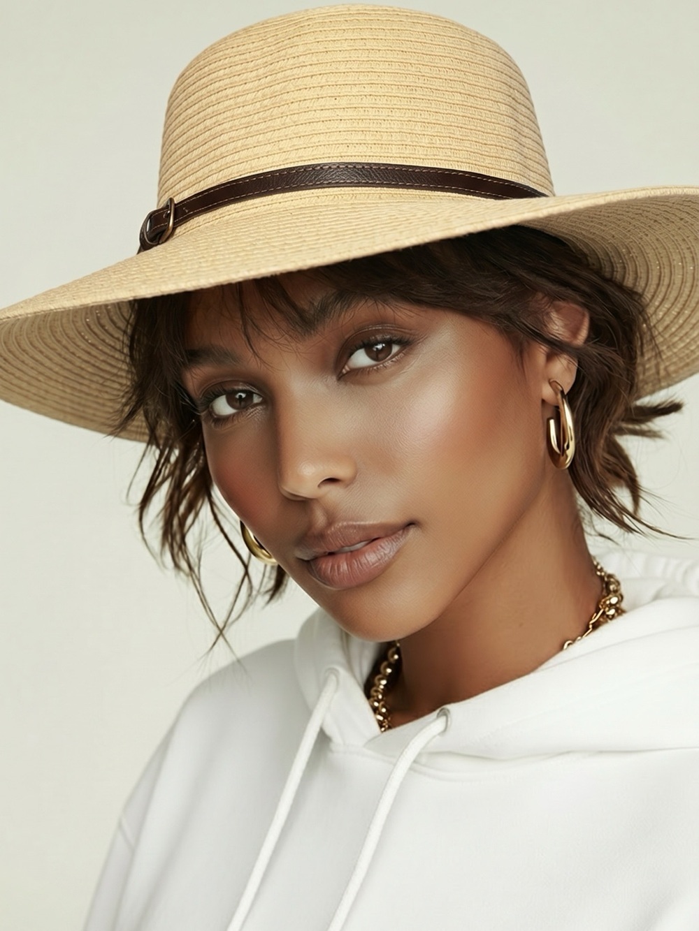 Tan Wide-Brim Hat